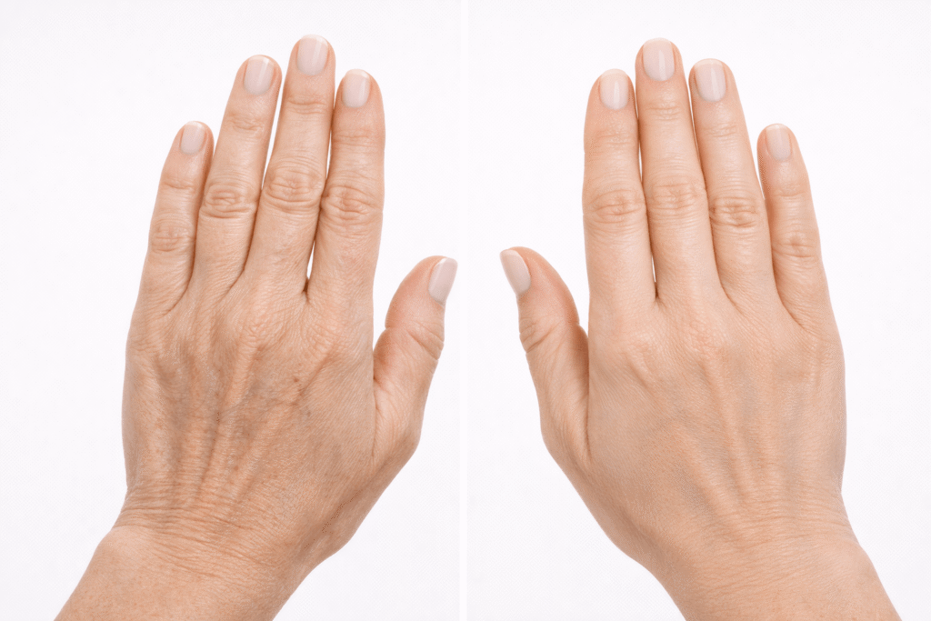 Rejuvenecimiento de Manos 1 Tratamiento de rejuvenecimiento de manos para recuperar volumen, hidratación y mejorar la calidad de la piel. Disimula manchas, arrugas y signos visibles del envejecimiento mediante técnicas de medicina estética. Rejuvenecimiento de manos en la zona norte de Madrid.